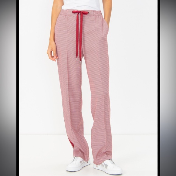 Hugo Boss Red & White Striped Pants - Size 2, Brand New - Picture 1 of 4